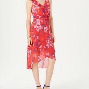 NEW I.N.C. International concepts floral dress ruffle v-neck dress 4